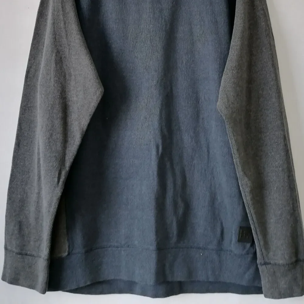 DKNY Jeans Men's Blue Gray Color Block Crew Neck Raglan Sleeve Sweater Size XXL - Picture 3 of 8
